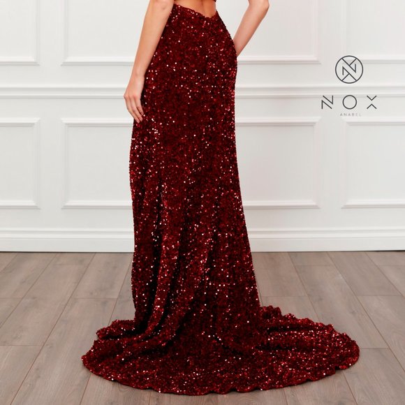 NEW BURGUNDY EVENING PARTY FORMLA Sweetheart Neck Open back Prom Dress NX433 - Picture 5 of 9